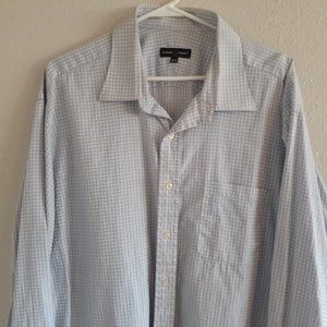 Robert Talbot sport shirt white/blue XL, cotton